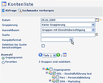 managementliste - abfrage